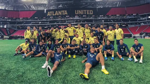 El plantel de América en el Mercedez-Benz Stadium.