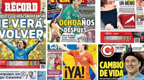 Las portadas del regreso de Guillermo Ochoa al América