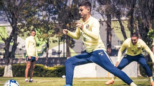 Nicolás Benedetti en el entrenamiento en Coapa.