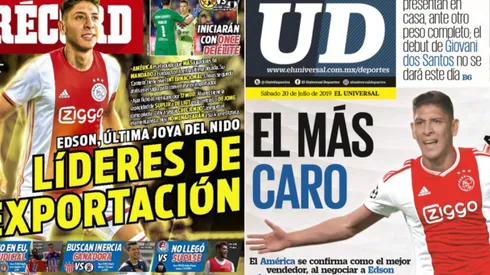 Edson Álvarez en la portada de los diarios.