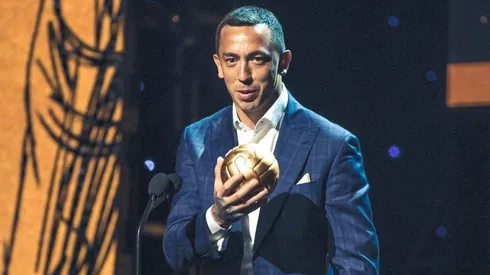 Agustín Marchesín en la premiación del Balón de Oro.