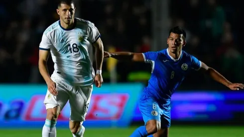 Guido Rodríguez en el partido ante Nicaragua.