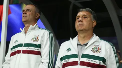 Gerardo Martino en el partido ante Venezuela.