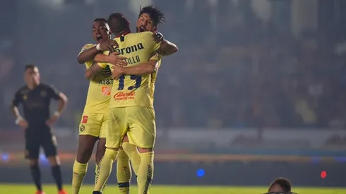 América celebrando la segunda anotación.