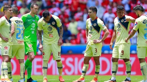 Plantel de América en la derrota frente a Toluca.