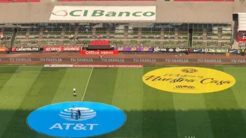 Sello de América en el Azteca.