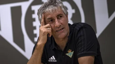 Quique Setién en conferencia de prensa.