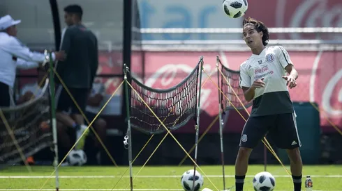 Lainez entrenó por primera vez con la selección mexicana.