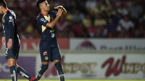 Dedicatoria para su hijo Thiago en el gol de Cecilio.