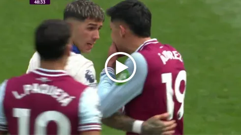 El reclamo de Edson Álvarez a Enzo Fernández en el West Ham vs Chelsea