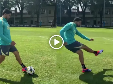 Henry Martín se luce con espectacular gol de tiro libre en entrenamiento