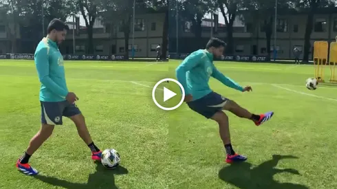 Henry Martín se luce con espectacular gol de tiro libre en entrenamiento