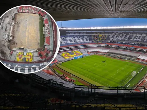 Nuevas imágenes aéreas del Estadio Azteca revelan cómo está el campo de juego