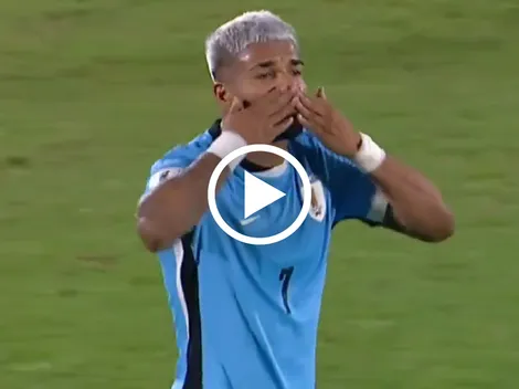 Rodrigo Aguirre dejó un conmovedor festejo luego de marcar su primer gol con Uruguay
