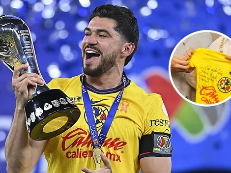 Henry Martín le obsequió una playera de América a un gobernador