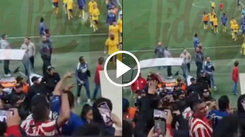 Se captó a la persona que lanzó la botella de las gradas.