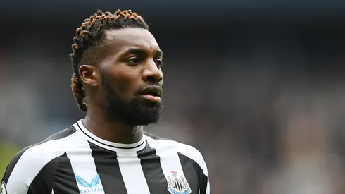 MANCHESTER, ENGLAND – MARCH 04: Allan Saint-Maximin of Newcastle looks on during the Premier League match between Manchester City and Newcastle United at Etihad Stadium on March 04, 2023 in Manchester, England. (Photo by Michael Regan/Getty Images)