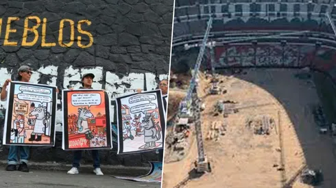 Vecinos protestan por las obras.