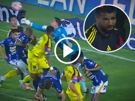 ¿Era de penalti? El aparatoso golpe que recibió Rodrigo Aguirre