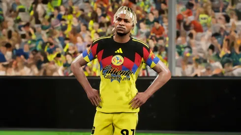 Allan Saint-Maximin utilizando el uniforme del Club América en el videojuego eFootbal 2025.
