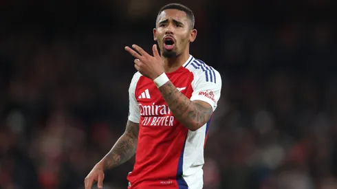 Gabriel Jesús en un partido del Arsenal en la Premier League.