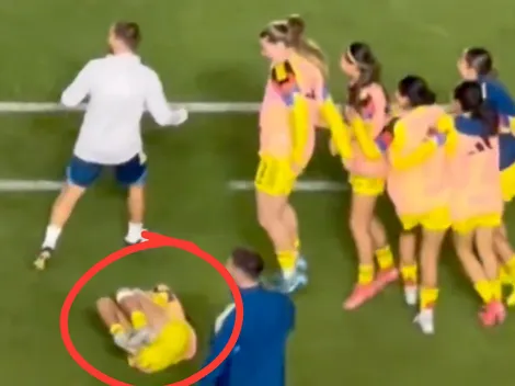 Montserrat Saldívar tuvo "accidente" en la celebración del primer gol de América Vs Tigres