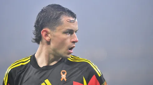 MONTERREY, MEXICO – NOVEMBER 26: Álvaro Fidalgo of América looks on during the quarterfinals first leg match between Monterrey and America as part of the Torneo Apertura 2025 Liga MX at BBVA Stadium on November 26, 2025 in Monterrey, Mexico. (Photo by Azael Rodriguez/Getty Images)
