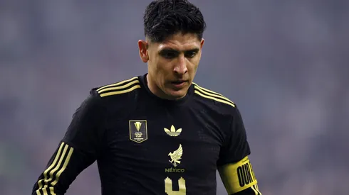 HOUSTON, TEXAS – JULY 06: Edson Álvarez #4 of the Mexico walks across the field in the second half during the finals of the CONCACAF Gold Cup 2025 between the United States and Mexico at NRG Stadium on July 06, 2025 in Houston, Texas. (Photo by Omar Vega/Getty Images)