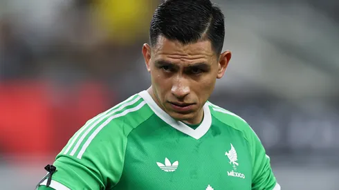 ARLINGTON, TEXAS – OCTOBER 11: Goalkeeper Angel Malagon #1 of Mexico looks on during an international friendly match between Mexico and Colombia at AT&T Stadium on October 11, 2025 in Arlington, Texas. (Photo by Omar Vega/Getty Images)