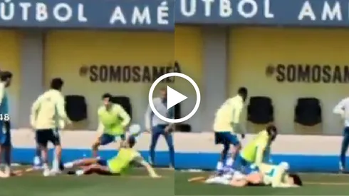 La brutal entrada que hizo Vinícius Lima a Kevin Álvarez en pleno entrenamiento del América
