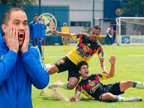 Así reaccionó el cuerpo técnico del Club América a la peligrosa entrada de Vinicius Lima a Kevin Álvarez