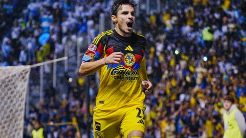 Puebla, Puebla, 20 de febrero de 2026. Raphael Veiga en festejo de gol, durante el partido correspondiente a la jornada 7 del torneo Clausura 2026 de la Liga BBVA MX, entre el Club Puebla y las Águilas del América, realizado en el estadio Cuauhtémoc. Foto: Imago7/ Diego Padilla
