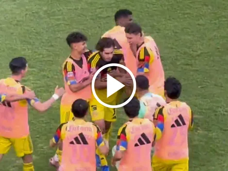 El gesto del plantel con Patricio Salas tras su primer gol con América