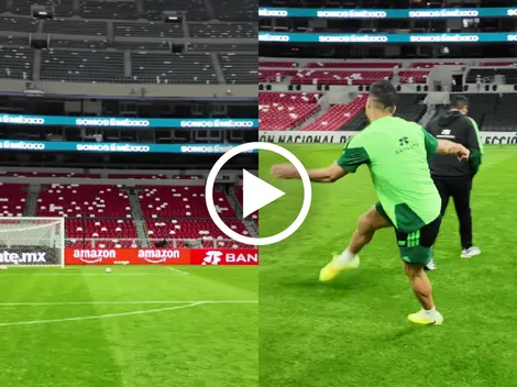 Aún no es la reapertura y Raúl Jiménez ya marcó un golazo en el Estadio Azteca