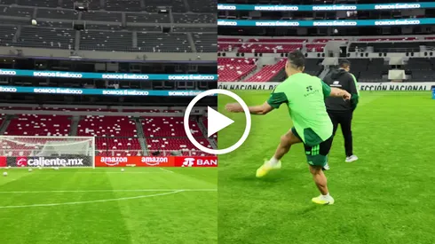 Aún no es la reapertura y Raúl Jiménez ya marcó un golazo en el Estadio Azteca