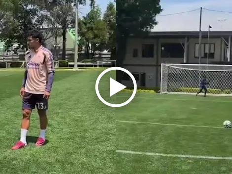 El golazo de tiro libre de Raphael Veiga en pleno entrenamiento del América