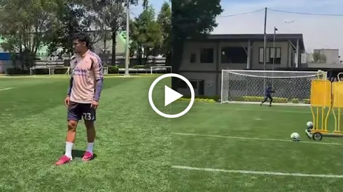 El golazo de tiro libre de Raphael Veiga en pleno entrenamiento del América
