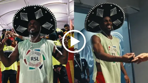 Quiñones recibió visita de mexicanos en Arabia y hasta se puso el sombrero de mariachi