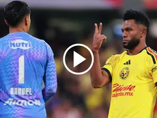 Así le celebró Miguel Borja su doblete al Tala Rangel en la cara