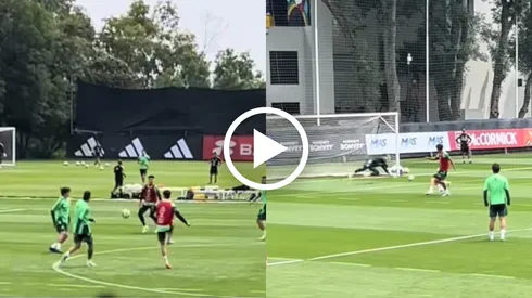 El golazo de Isaías Violante con pase de Fidalgo en plena práctica del Tri