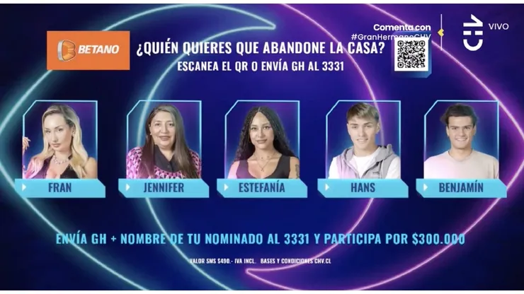 La placa en GH Chile 2023.