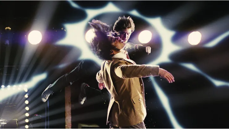 (L to R) Ramona?s evil ex Matthew Patel (SATYA BHABHA) takes a hit from Scott Pilgrim (MICHAEL CERA) in the amazing story of one romantic slacker?s quest to power up with love: the action-comedy ?Scott Pilgrim vs. the World?.