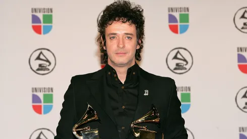 NEW YORK - NOVEMBER 02: Gustavo Cerati poses with his awards for "Best Rock Solo Vocal Album" and "Best Rock Song" in the press room at the 7th Annual Latin Grammy Awards at Madison Square Garden November 2, 2006 in New York City. (Photo by Bryan Bedder/Getty Images)