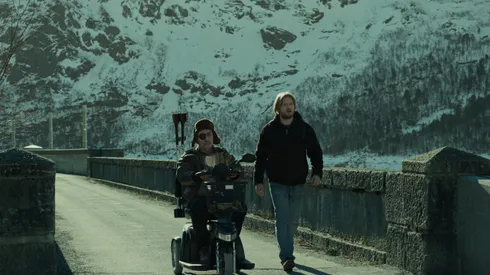 Ragnarok. (L to R) Bjørn Sundquist as Wotan and David Stakston as Magne in Ragnarok. Cr. Courtesy of Netflix © 2023