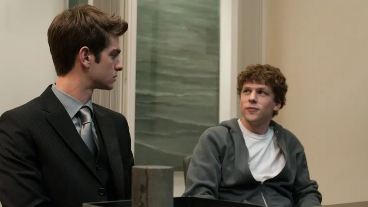Andrew Garfield, left, and Jesse Eisenberg in Columbia Pictures' "The Social Network."