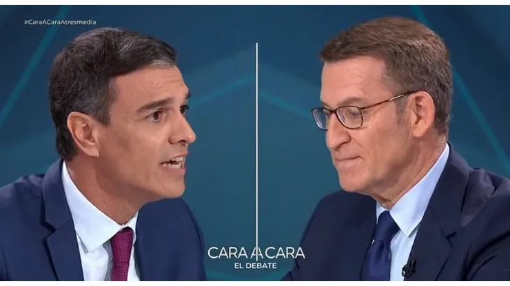 Pedro Sánchez y Alberto Núñez Feijóo se enfrentaron en el "cara a cara".