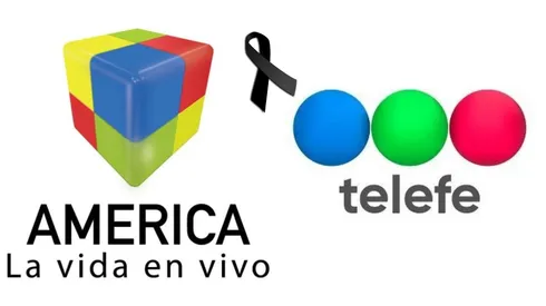 Telefe y América TV colocaron el moño negro de luto.