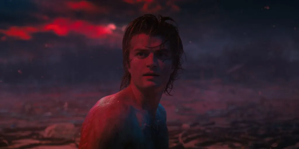 STRANGER THINGS. Joe Keery as Steve Harrington in STRANGER THINGS. Cr. Courtesy of Netflix © 2022