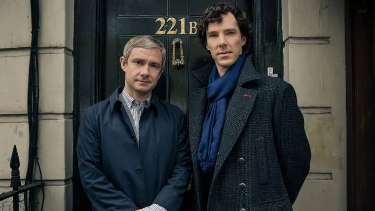 Sherlock Season 3 Sundays January 19 - February 2, 2014 10pm ET on MASTERPIECE on PBS Sherlock Holmes stalks again in a third season of the hit modern version of the Arthur Conan Doyle classic, starring Benedict Cumberbatch (War Horse) as the go-to consulting detective in 21st-century London and Martin Freeman (The Hobbit) as his loyal friend, Dr. John Watson. Shown from left to right: Martin Freeman as Dr. John Watson and Benedict Cumberbatch as Sherlock Holmes (C)Robert Viglasky/Hartswood Films for MASTERPIECE This image may be used only in the direct promotion of MASTERPIECE. No other rights are granted. All rights are reserved. Editorial use only.