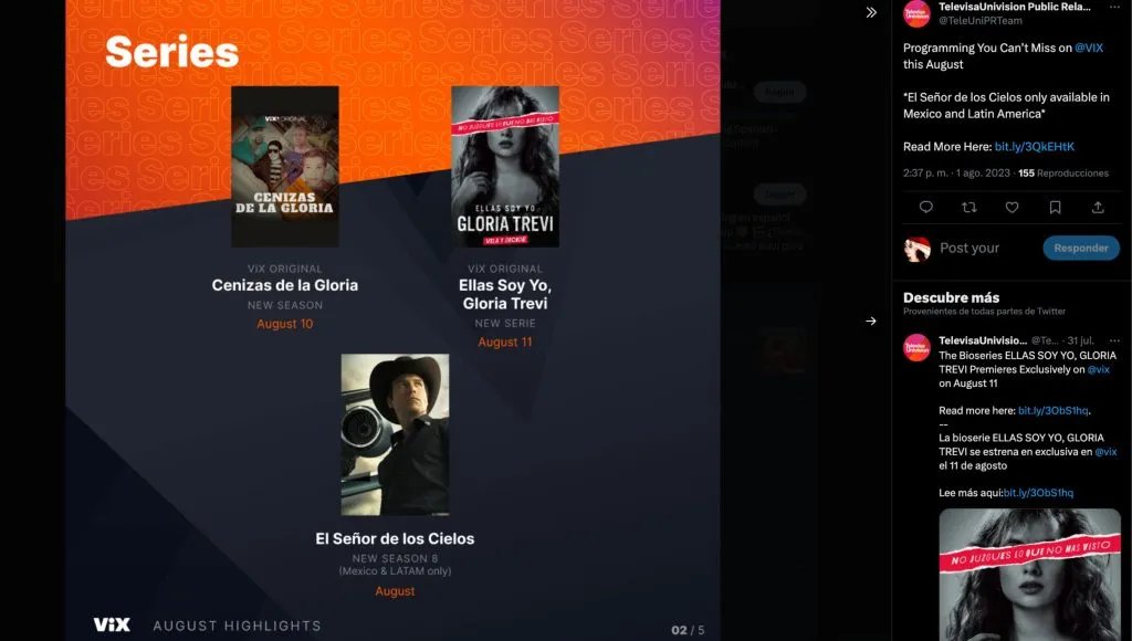 El Señor de los Cielos llega a VIX (Twitter)